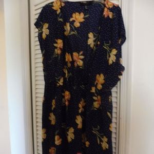 Yellow and Blue Floral Forever 21 Dress
